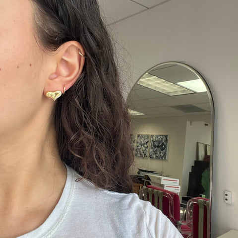 Vintage Diamond Heart Stud Earrings by Angela Cummings