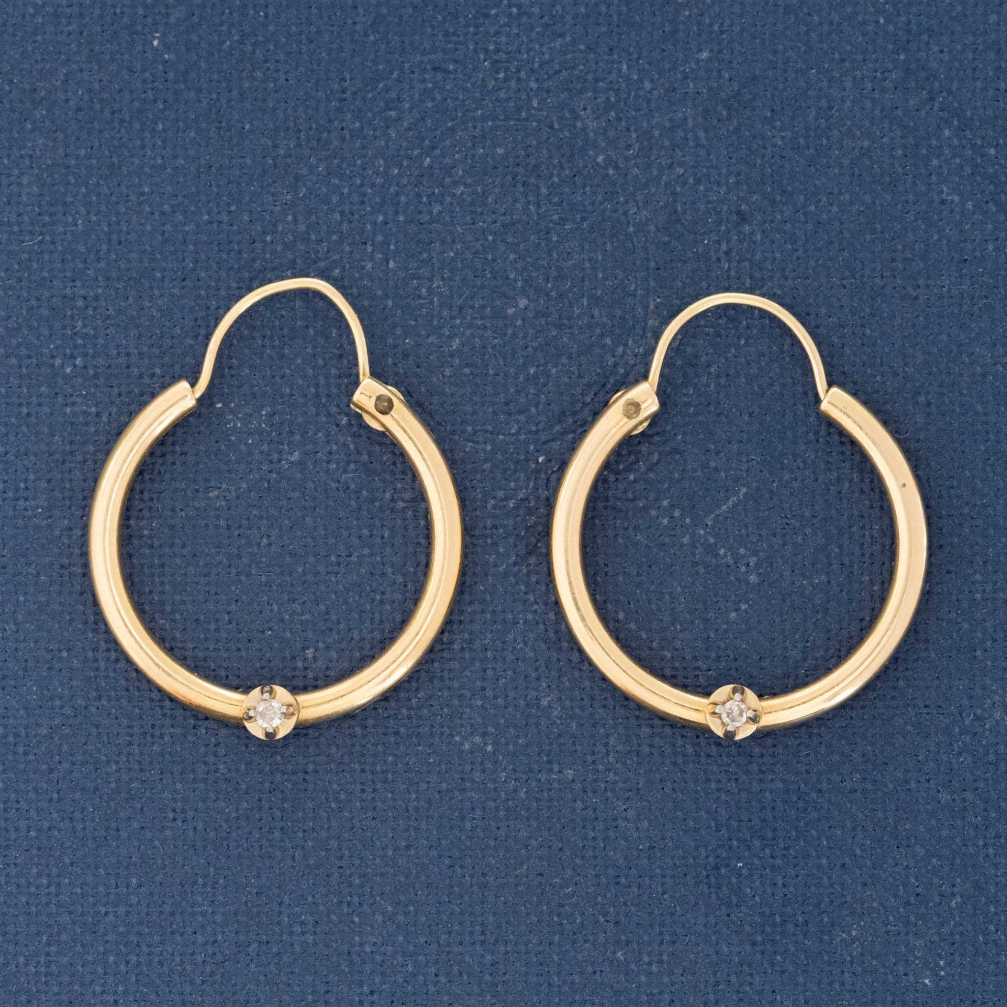 Vintage Diamond Hoop Earrings