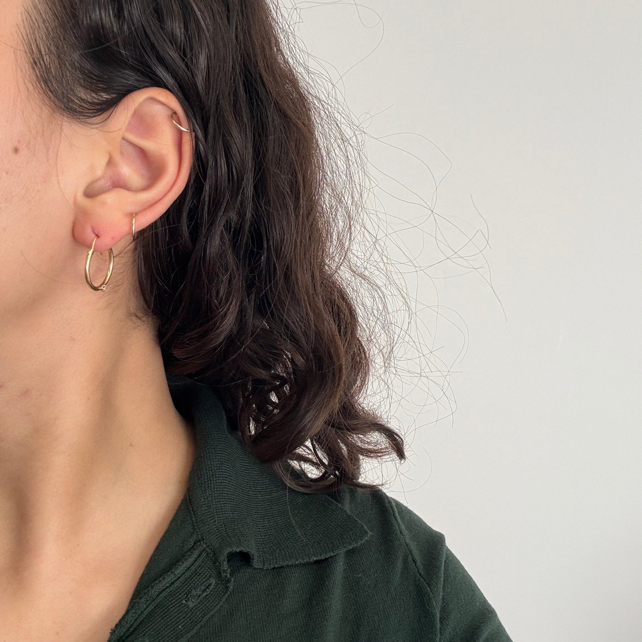 Vintage Diamond Hoop Earrings