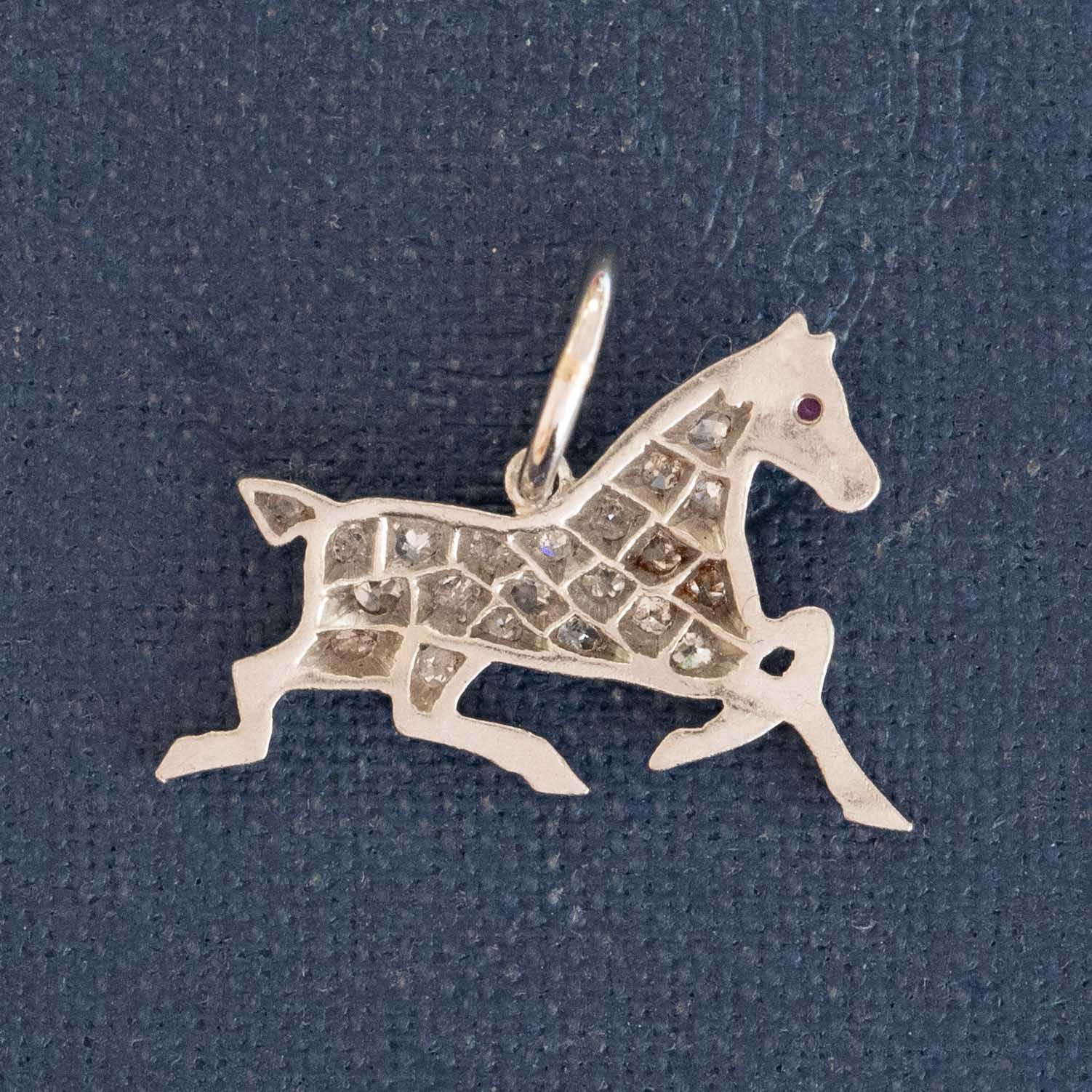 Vintage Diamond Horse Charm