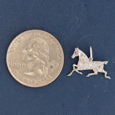 Vintage Diamond Horse Charm