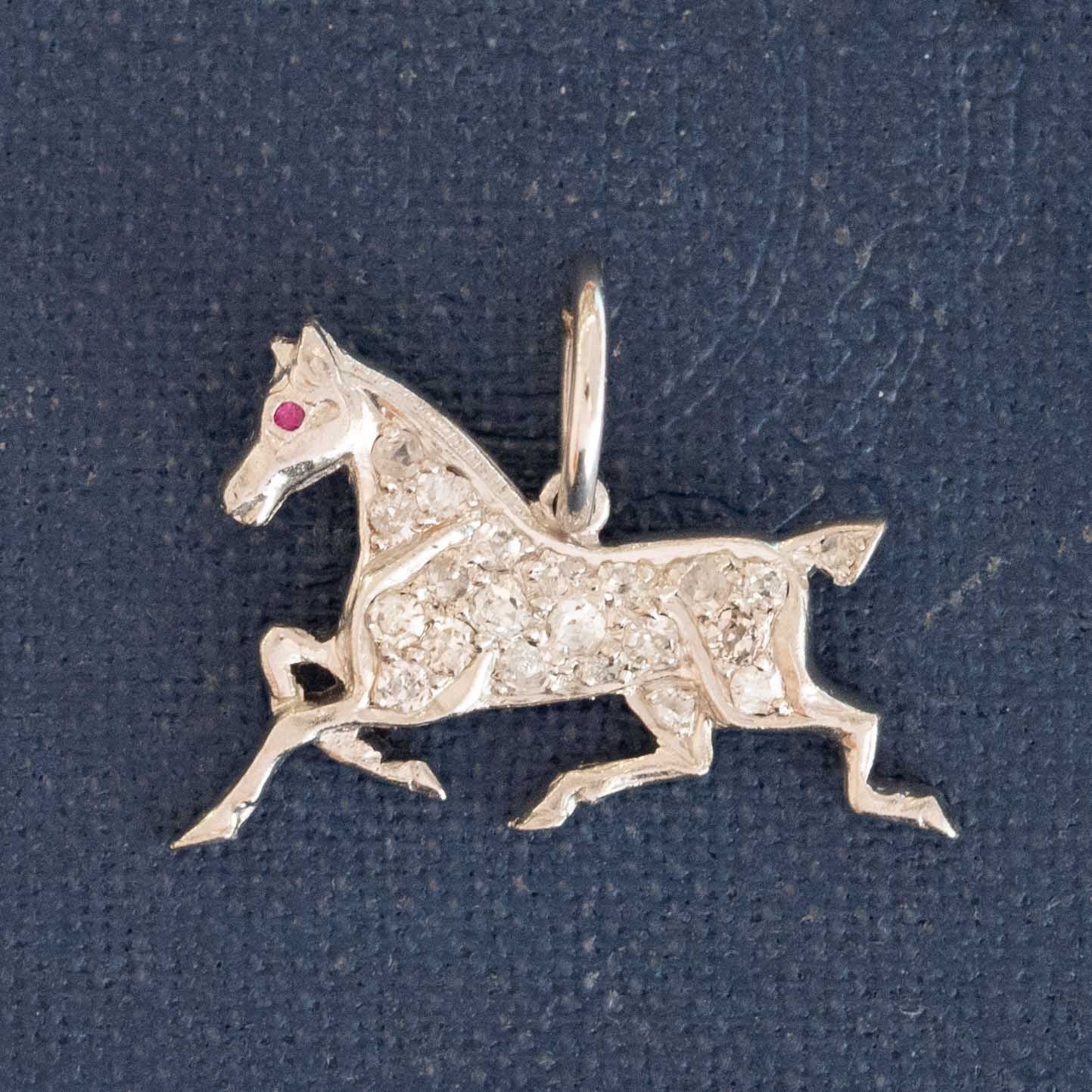 Vintage Diamond Horse Charm