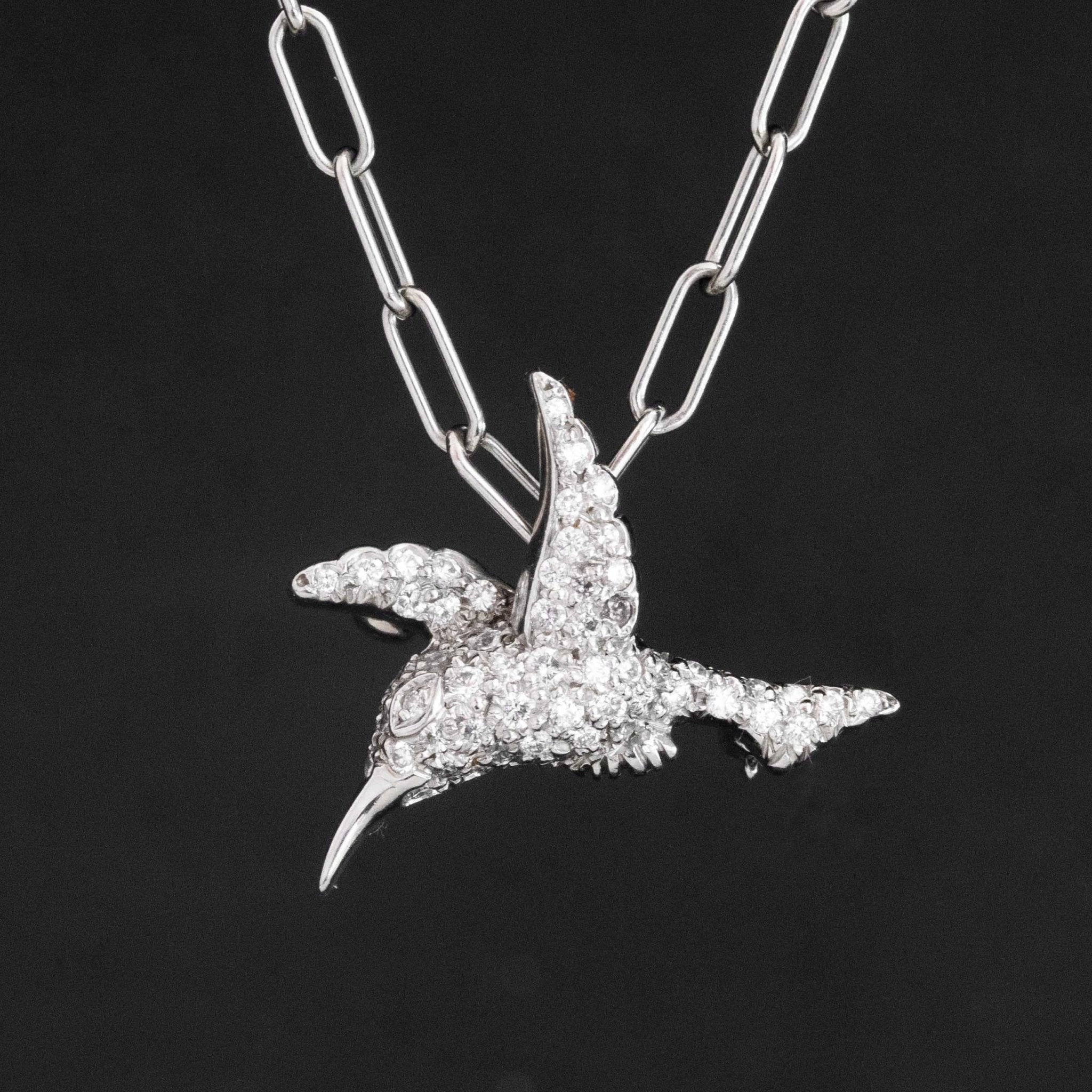 Vintage Diamond Hummingbird Pendant, by Tiffany & Co.