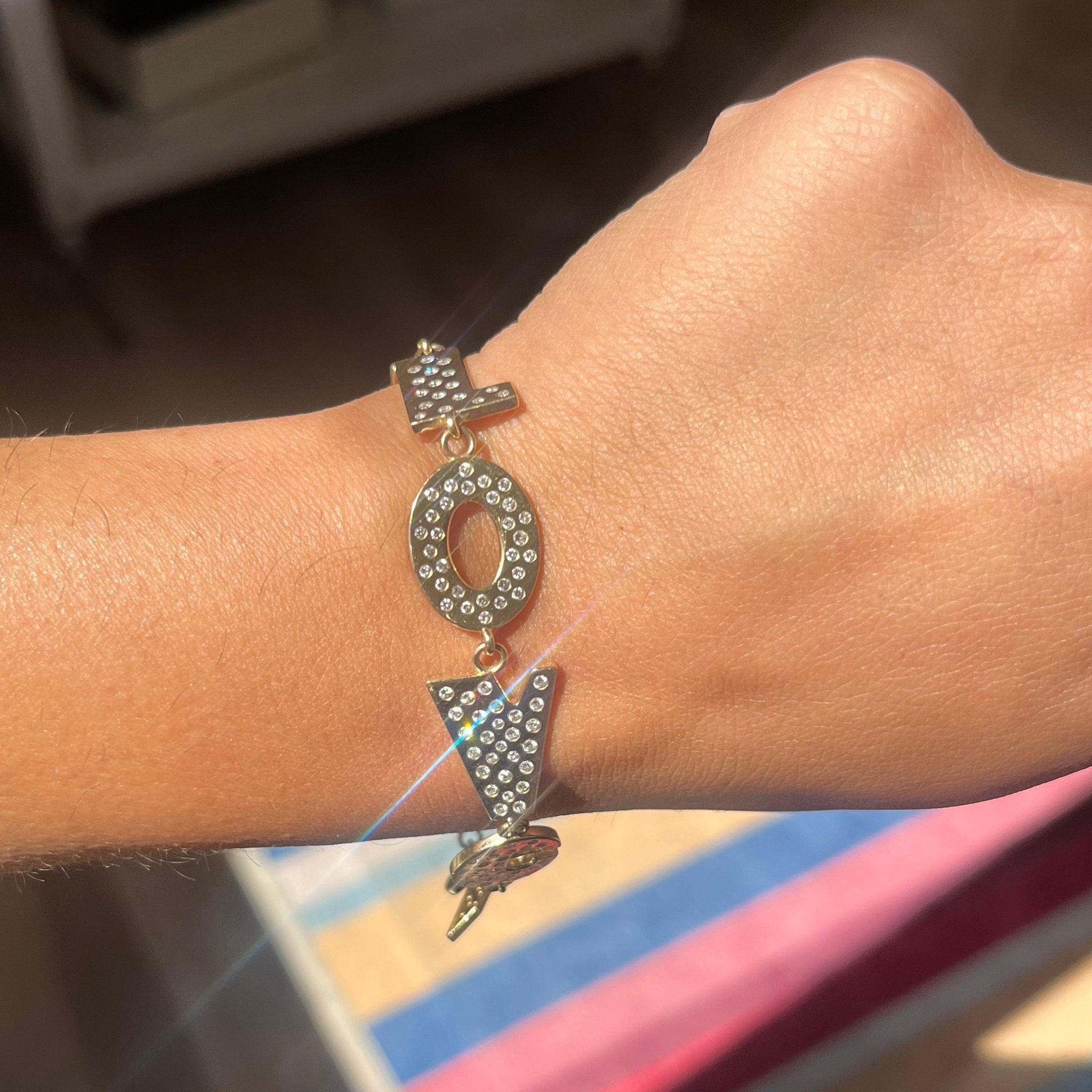 Vintage Diamond I Love You Bracelet