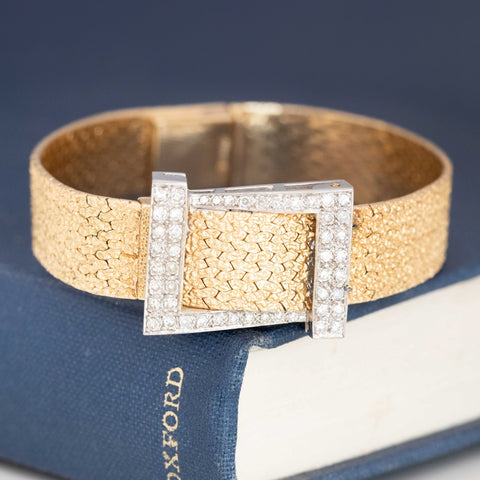 Vintage Diamond Ladies Hidden Watch Bracelet, by Baume & Mercier for Tiffany & Co.