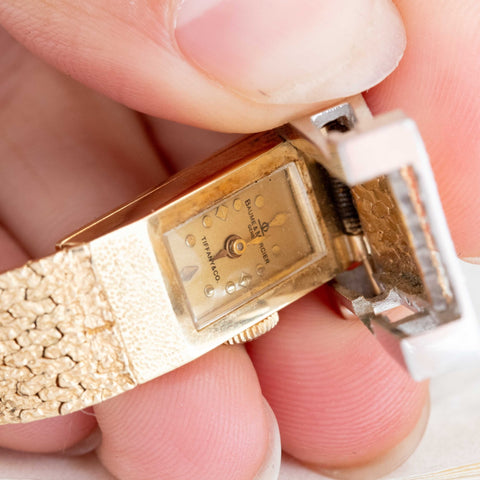 Vintage Diamond Ladies Hidden Watch Bracelet, by Baume & Mercier for Tiffany & Co.