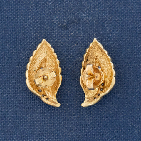 Vintage Diamond Leaf Ear Climbers