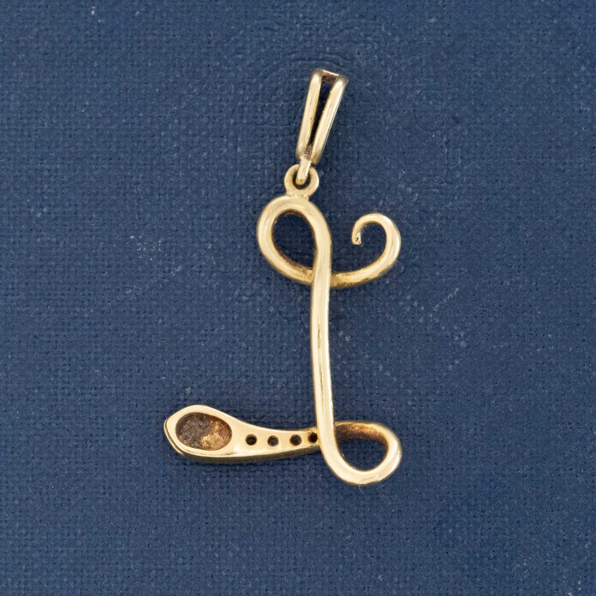 Vintage Diamond Letter "L" Serpent Pendant