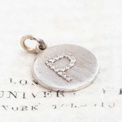 Vintage Diamond Letter P Charm/Pendant