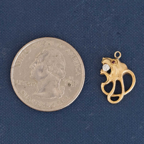 Vintage Diamond Lion Charm
