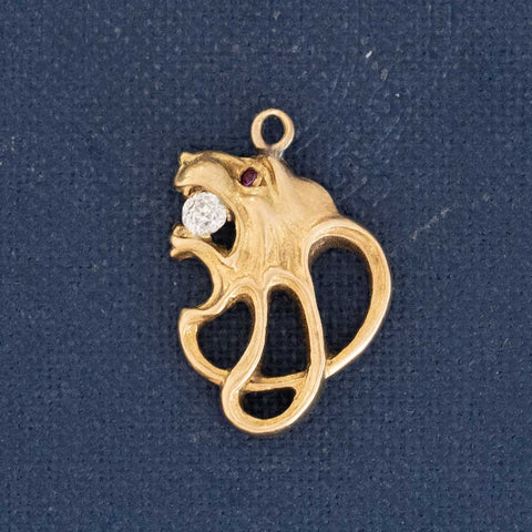 Vintage Diamond Lion Charm