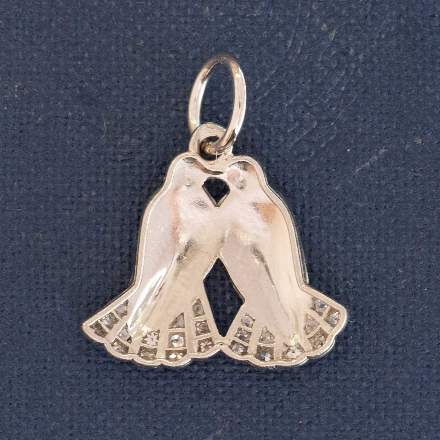 Vintage Diamond Love Birds Charm