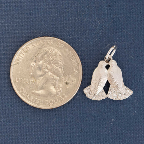 Vintage Diamond Love Birds Charm
