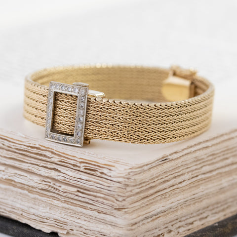 Vintage Diamond Mesh Bracelet Watch by Omega