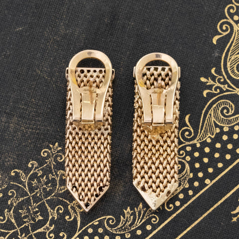 Vintage Diamond Mesh Tassel Drop Earrings