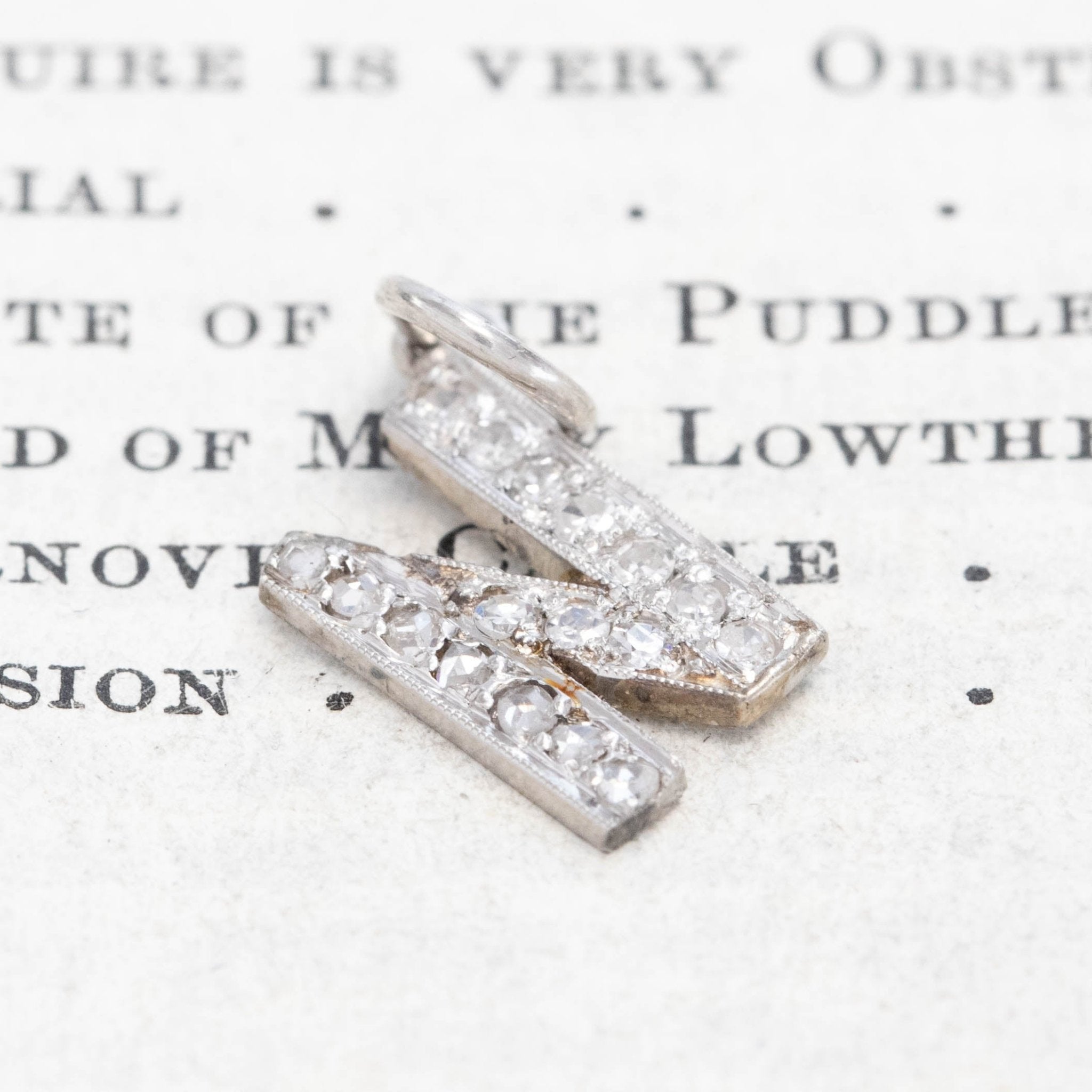 Vintage Diamond N Letter Charm
