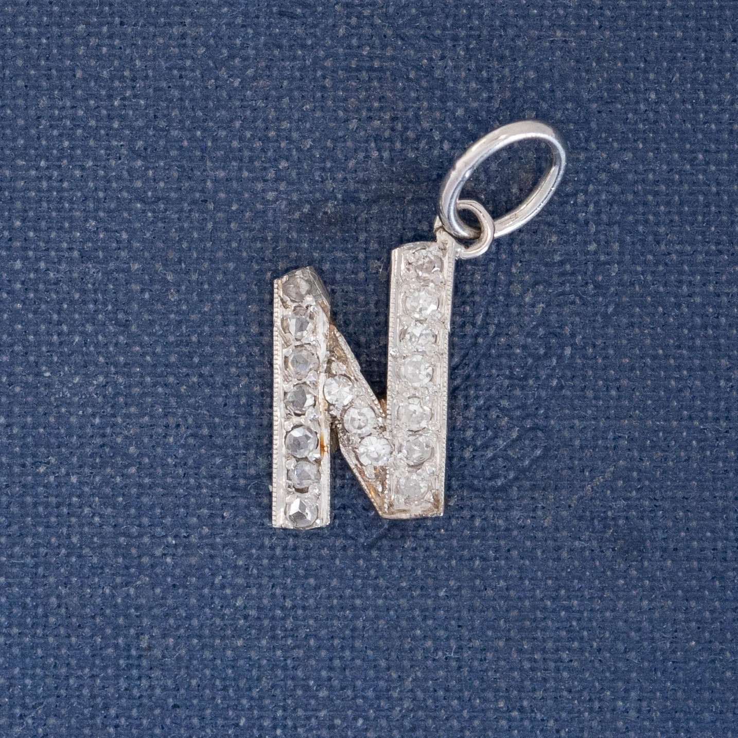 Vintage Diamond N Letter Charm