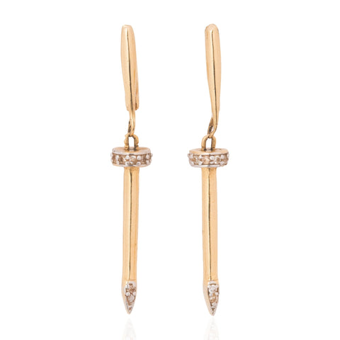Vintage Diamond Nail Drop Earrings