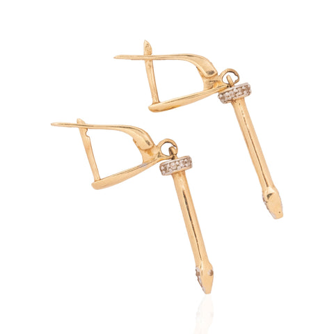 Vintage Diamond Nail Drop Earrings