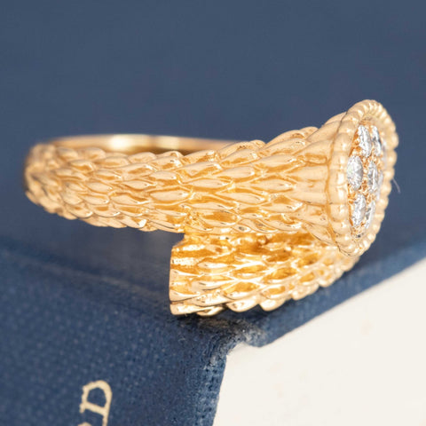 Vintage Diamond Pave Bypass Ring, French