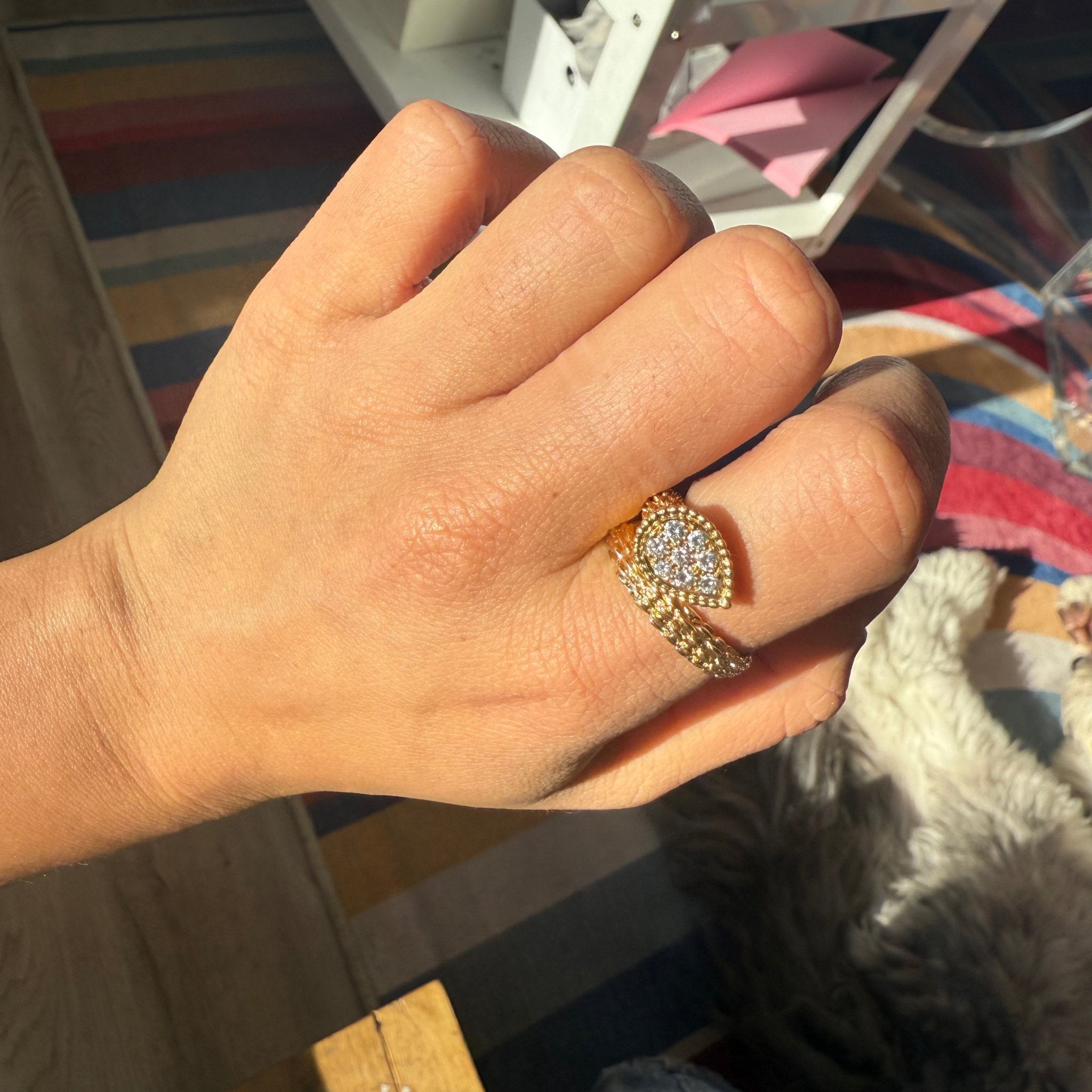 Vintage Diamond Pave Bypass Ring, French