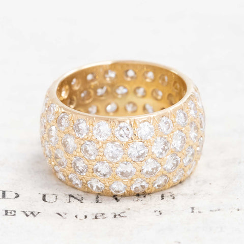 3.78ctw Vintage Diamond Pave Dome Pinky Ring