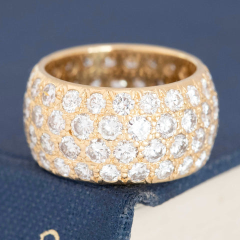 3.78ctw Vintage Diamond Pave Dome Pinky Ring