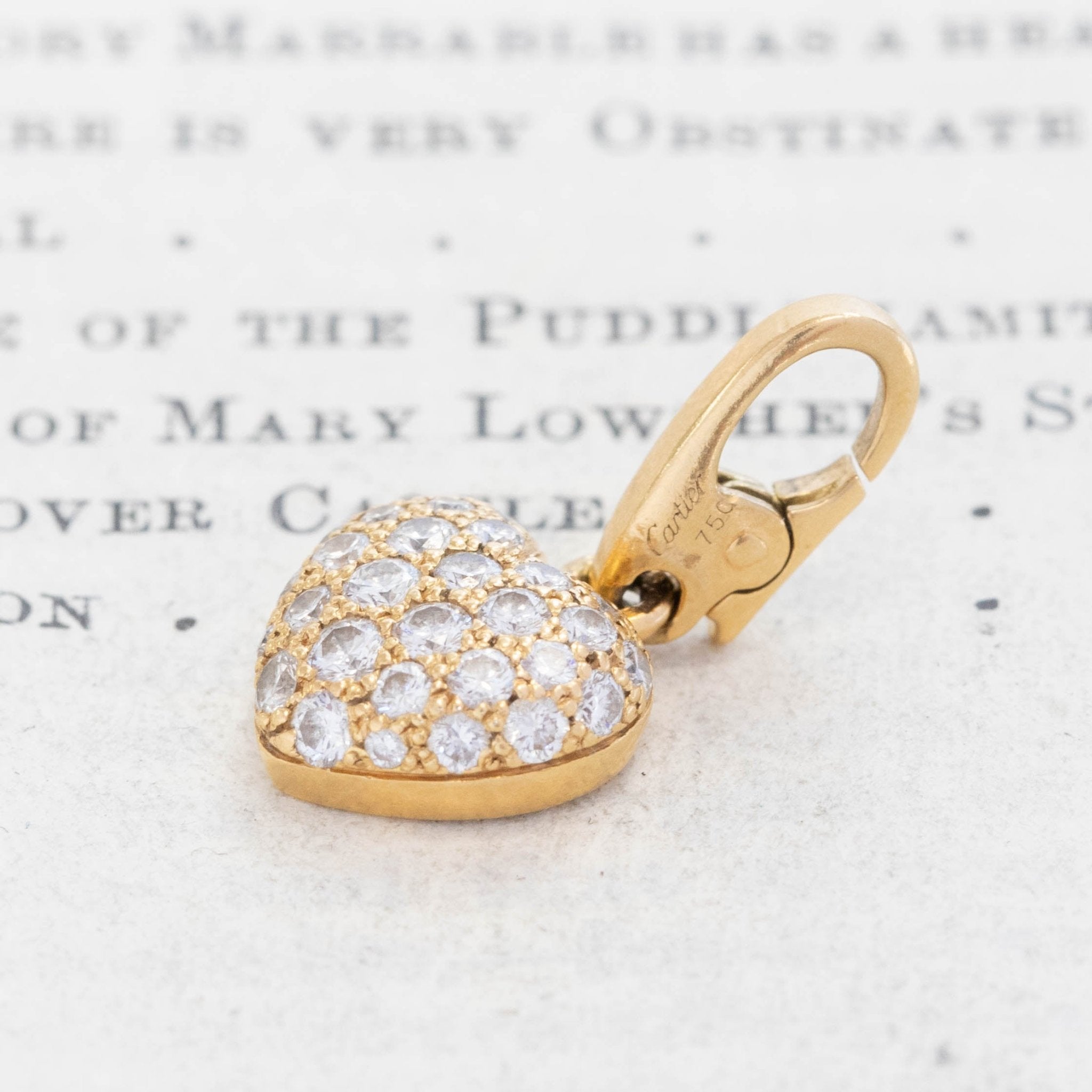 Vintage Diamond Pave Heart Charm, by Cartier