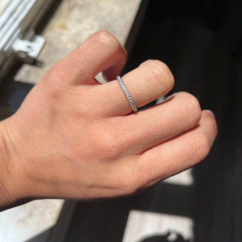 Vintage Diamond Platinum Eternity Band