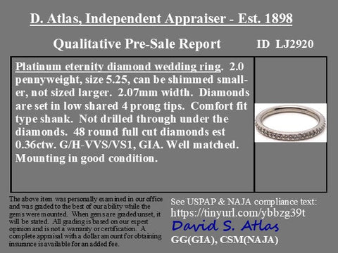 Vintage Diamond Platinum Eternity Band