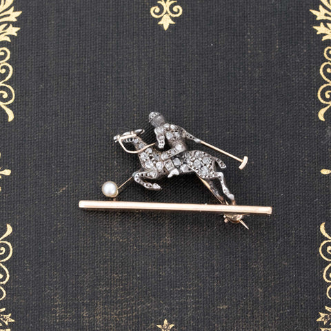 Vintage Diamond Polo Brooch/Pin
