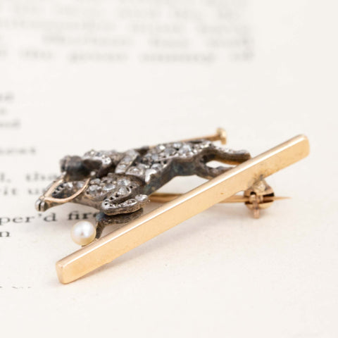 Vintage Diamond Polo Brooch/Pin