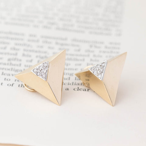 Vintage Diamond Pyramid Earrings