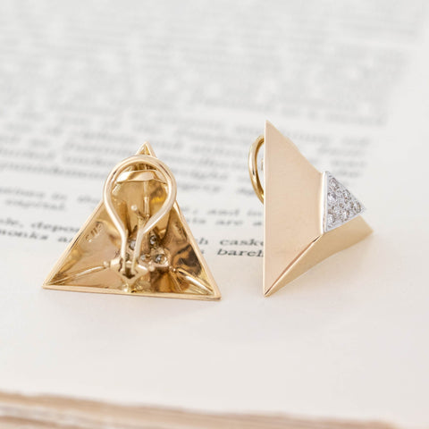 Vintage Diamond Pyramid Earrings