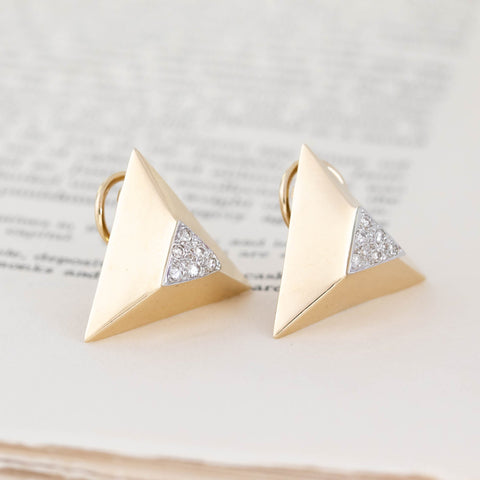 Vintage Diamond Pyramid Earrings