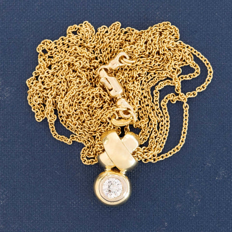 Vintage Diamond Quad Chain Pendant, Italian