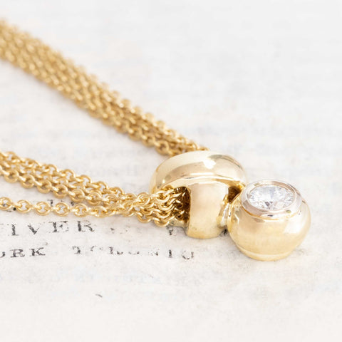 Vintage Diamond Quad Chain Pendant, Italian