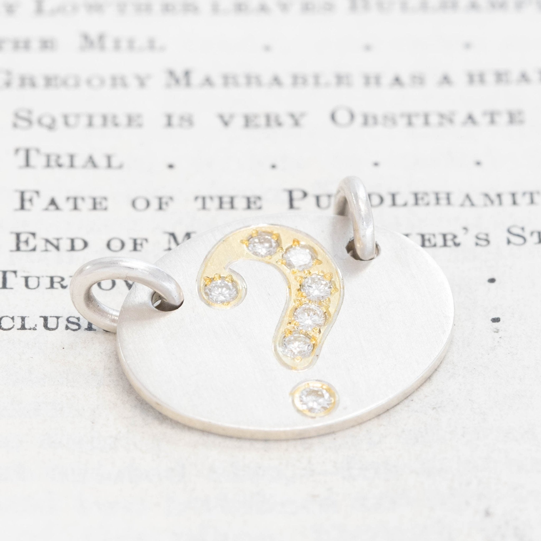Vintage Diamond Question Mark Pendant