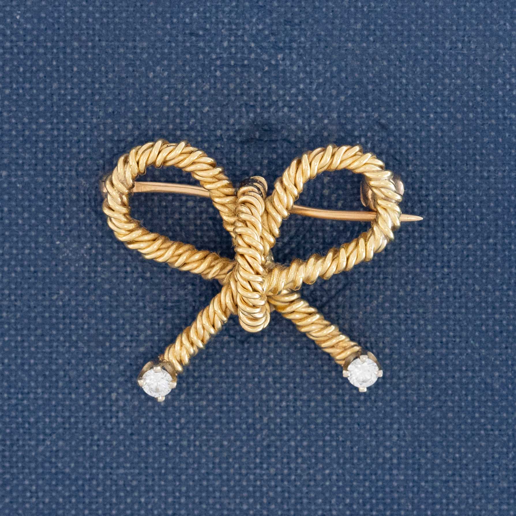 Vintage Diamond Rope Bow Brooch, by Tiffany & Co.