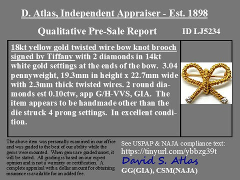 Vintage Diamond Rope Bow Brooch, by Tiffany & Co.