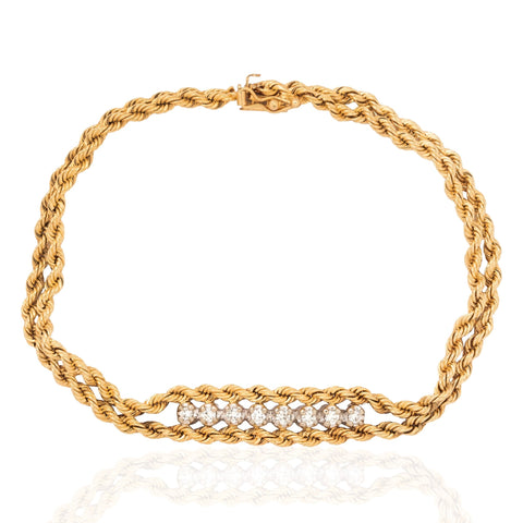 Vintage Diamond Rope Chain Bracelet