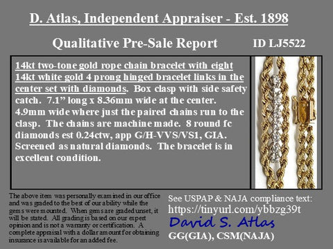 Vintage Diamond Rope Chain Bracelet
