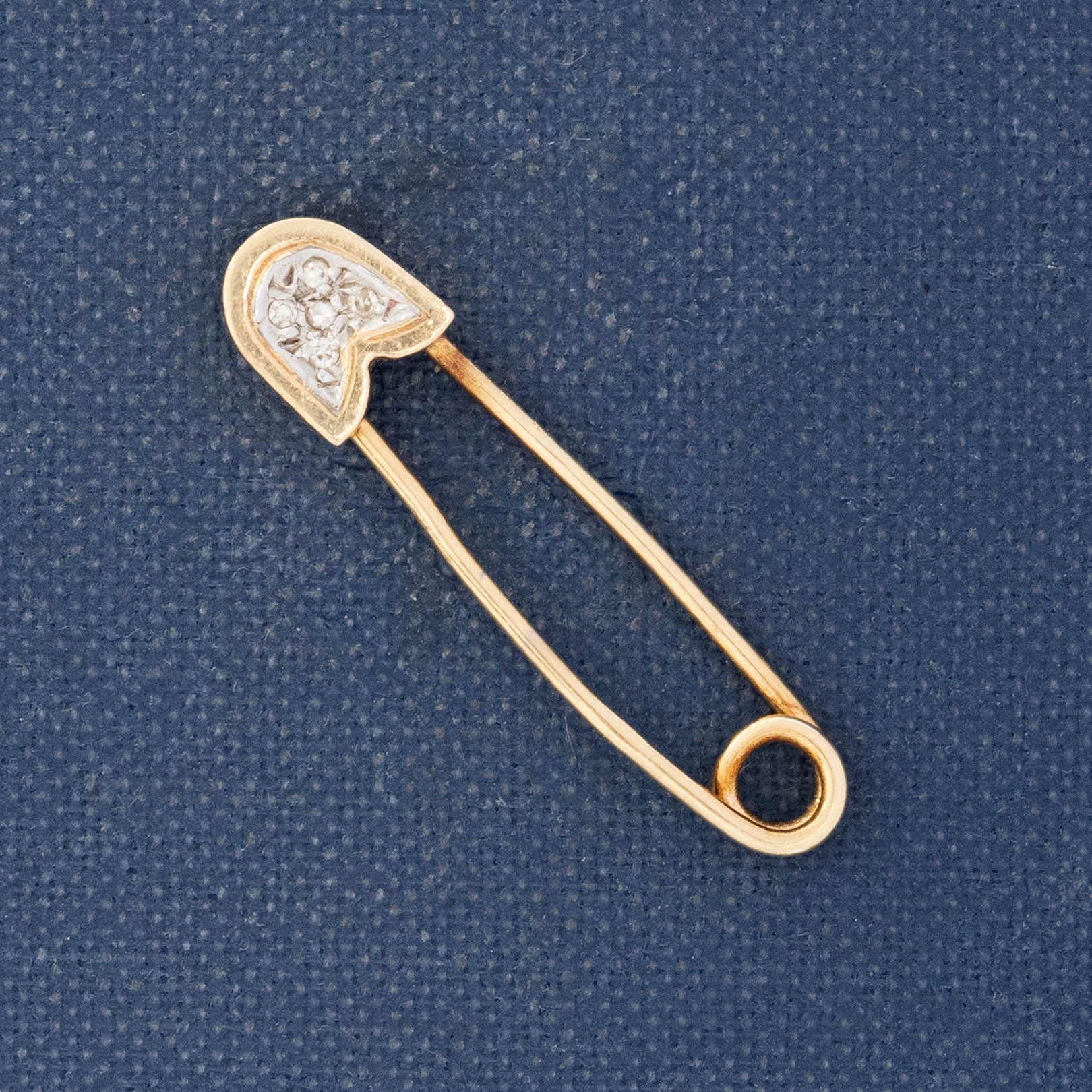 Vintage Diamond Safety Pin Brooch