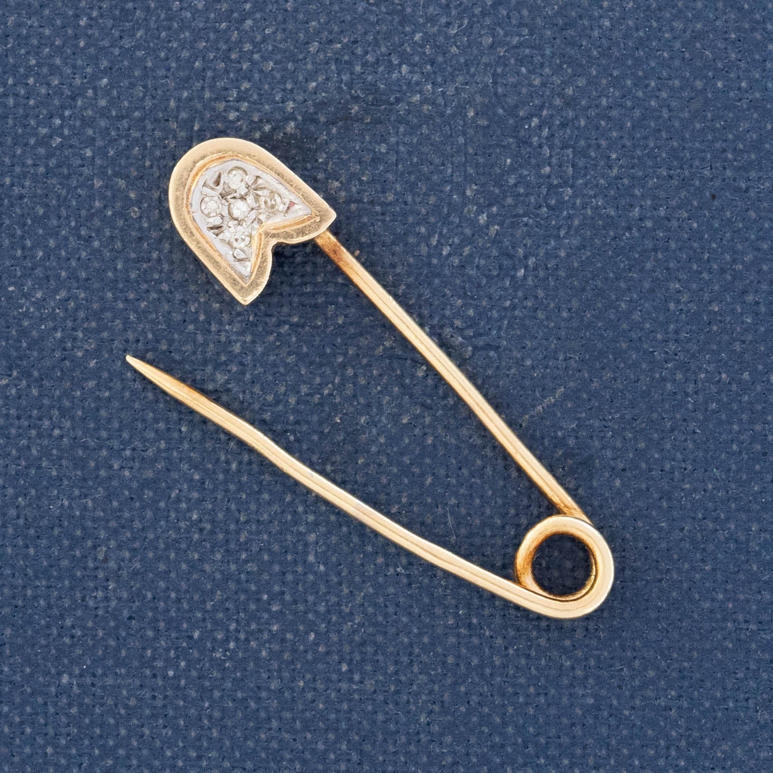 Vintage Diamond Safety Pin Brooch