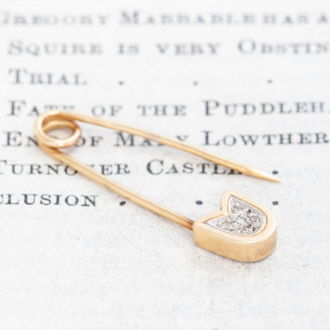 Vintage Diamond Safety Pin Brooch