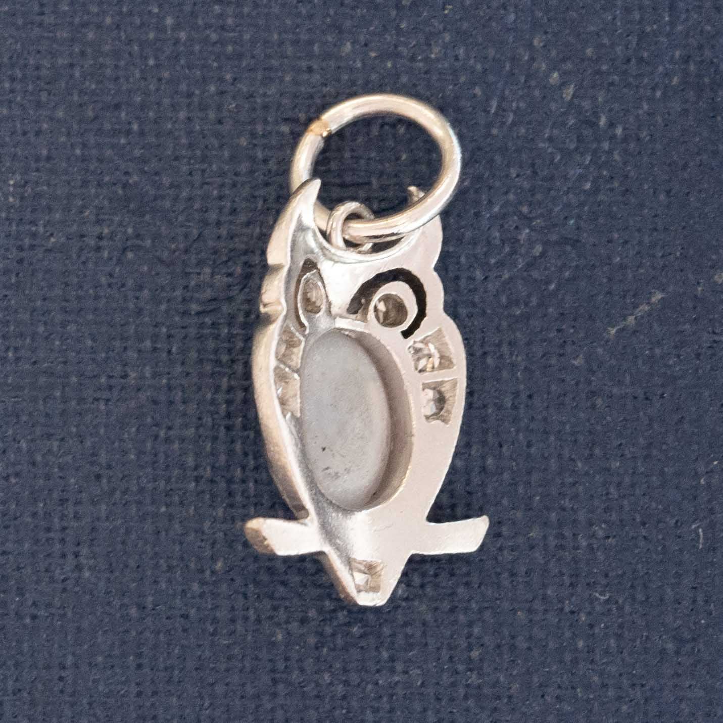 Vintage Diamond & Sapphire Owl Charm