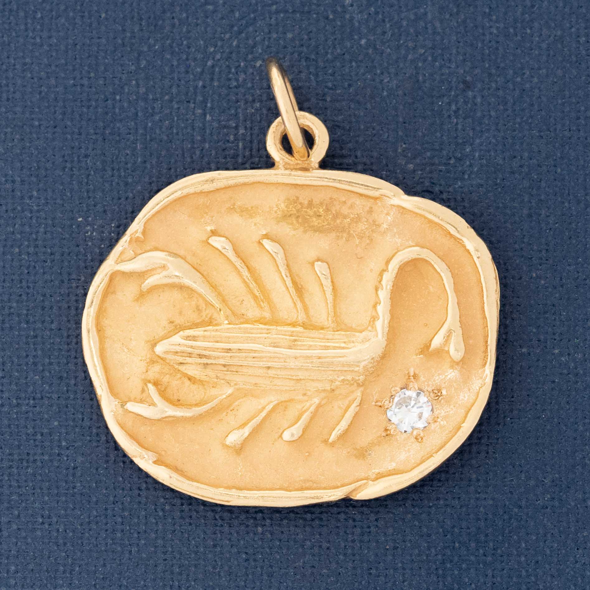 Vintage Diamond Scorpio Pendant