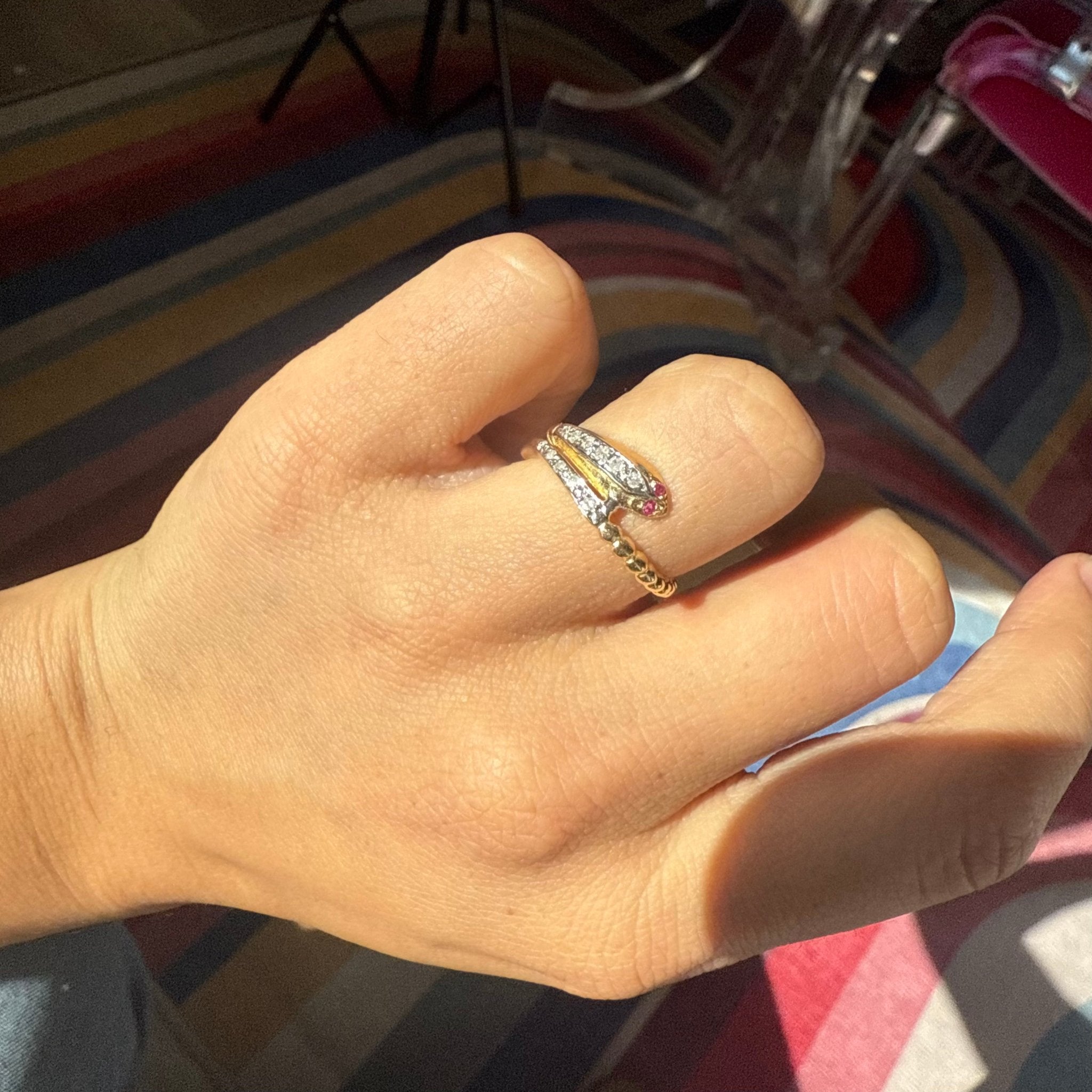 Vintage Diamond Serpent Ring