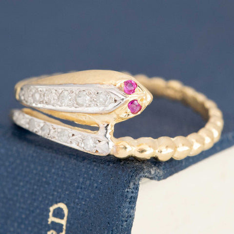 Vintage Diamond Serpent Ring