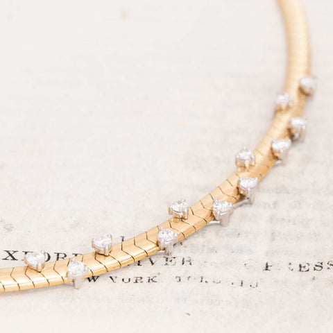 Vintage Diamond Sliding Omega Necklace, by Jabel